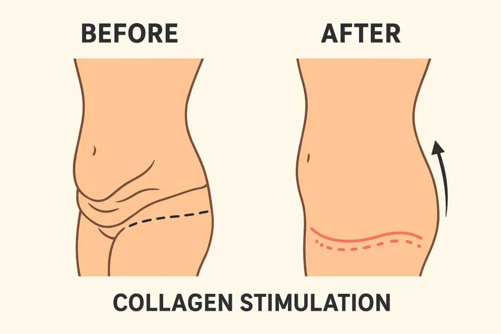 Before and after results for sagging skin after weight loss injections Oxshott